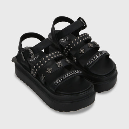 Sandalia Plataforma Negro Mujer 25235 - Gotta Perú