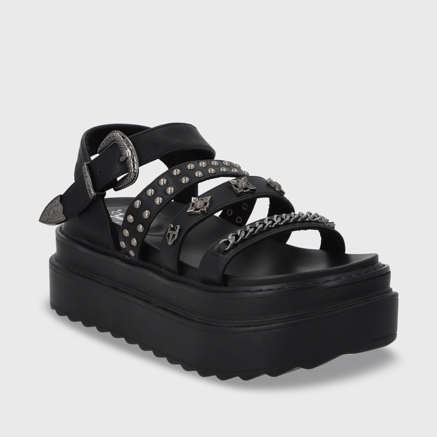 Sandalia Plataforma Negro Mujer 25235 - Gotta Perú