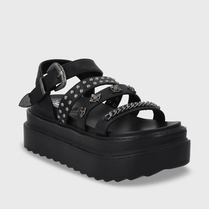 Sandalia Plataforma Negro Mujer 25235 - Gotta Perú