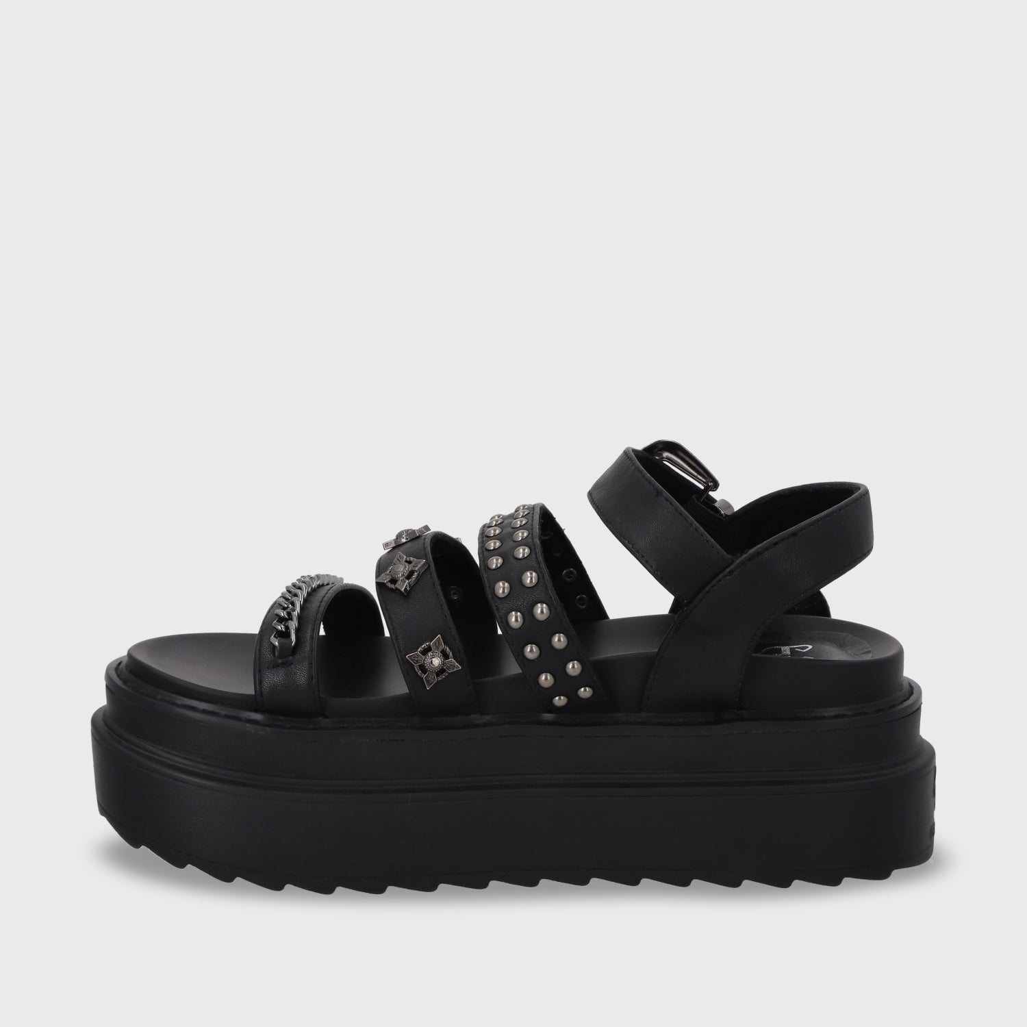 Sandalia Plataforma Negro Mujer 25235 - Gotta Perú