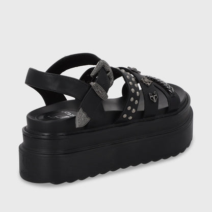 Sandalia Plataforma Negro Mujer 25235 - Gotta Perú