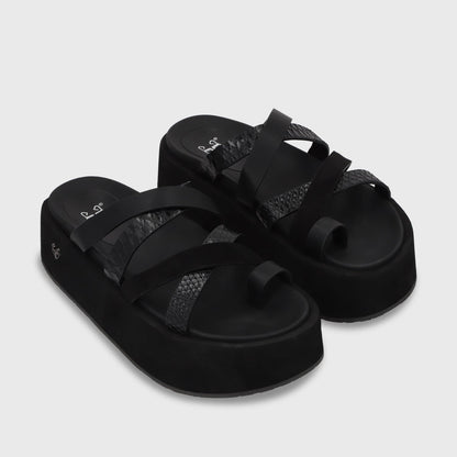 Sandalia Plataforma Negro Mujer 55940 - Gotta Perú