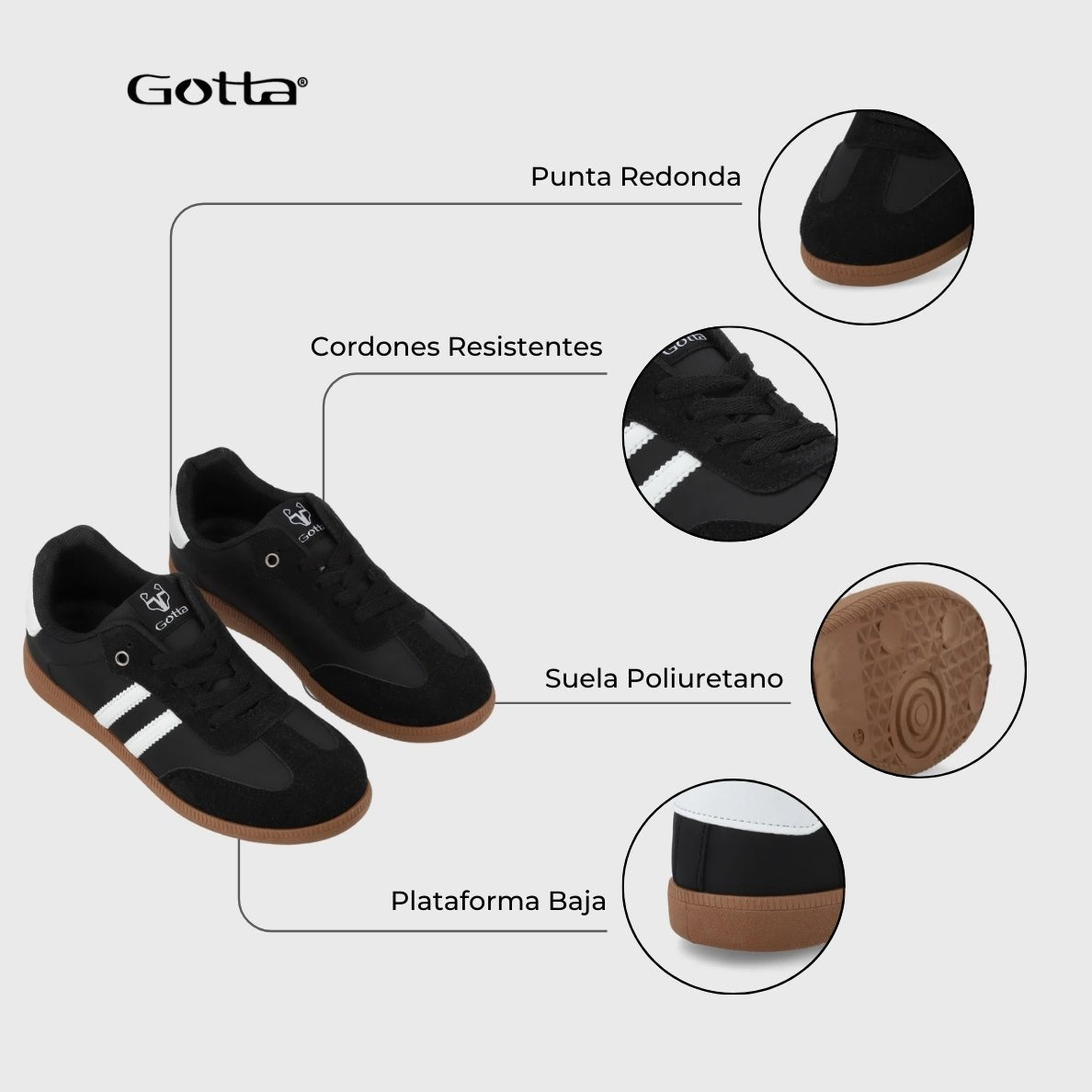 Zapatillas Negra Mujer 48061 - Gotta Perú